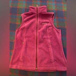 Ladies Bright Pink Columbia Fleece Vest